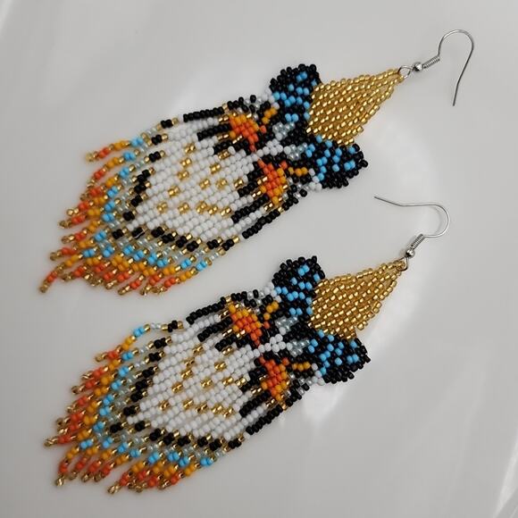 Butterfly Boho Beaded Earrings - Picture 2 of 5